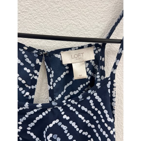 Loft Outlet M Navy Ruffle Tank Top Blouse - Picture 2 of 5